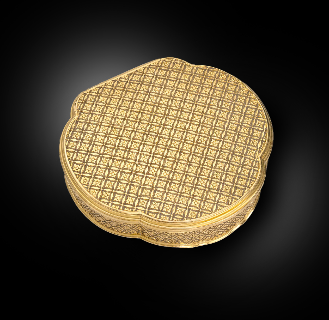 A Mid 18th Century German Cartouche-Shaped Gold Box